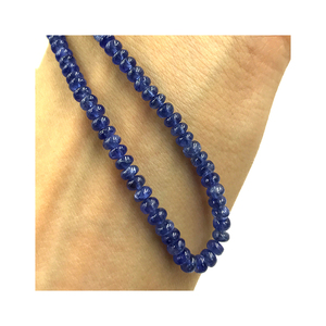 Collar de Cuentas Lisas y Redondas de Zafiro Azul Natural, Cristales Esféricos Perforados para Joyería Fina Personalizada - Product Image 6