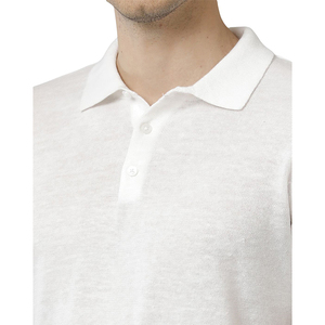 Polo en tissu de lin avec logo personnalisé, douceur du coton, matière en lin respirante, coupe régulière, t-shirt tricoté uni - Product Image 2