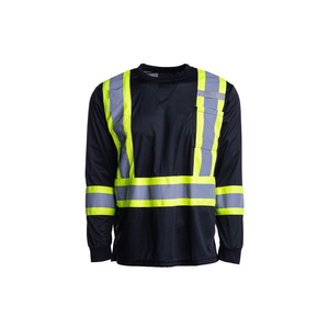 2026 Customizable Hi Vis Long Sleeve Shirt for Men 100% Cotton Breathable <b>Reflective</b> <b>Top</b> with Customizable Logo - Product Image 6