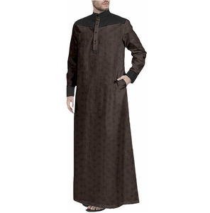 เสื้อผ้าอิสลามขายดี แขนยาวสำหรับผู้ชาย โทบแบบอาหรับ ติดกระดุม มีกระเป๋า เสื้อโทบมุสลิม โทบแบบซาอุดิอาระเบีย ดัฟฟาห์ ดูไบ โทบ - Product Image 5