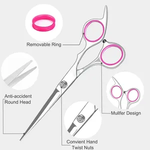 Ciseaux de coiffeur en acier japonais de qualité supérieure Kit de ciseaux de coupe de cheveux ciseaux amincissants de coiffure pour Salon - Product Image 5