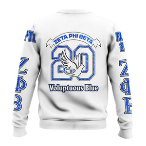 Sudadera con cuello redondo para mujer Zeta Phi Beta 1920, azul, con letras griegas bordadas - Product Image 2