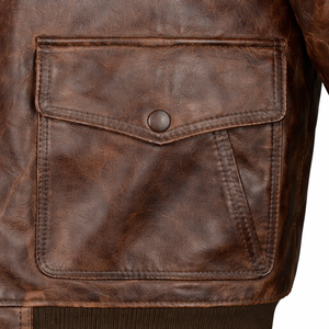 Blouson aviateur en cuir en gros, veste de haute qualité authentique pour hommes, blouson aviateur noir de qualité supérieure, fabricant OEM/ODM - Product Image 3