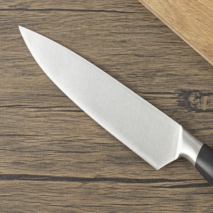 Venta al por mayor personalizado OEM ODM cubertería de fábrica Damasco de acero inoxidable de mango forjado cuchillo de cocina cuchillo de Chef con mango negro - Product Image 5