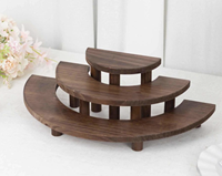 Support de service rond pour gâteaux en bois blanchi, écologique, de qualité alimentaire, présentoir de table pour desserts, piédestal, décoration intérieure, sac OPP