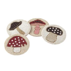 Handmade Embroidered <b>Beaded</b> <b>Coasters</b>-Gift for Housewarming Parties & Home Bar Decor Vintage Inspired Drink <b>Coasters</b> - Product Image 2