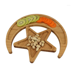 Plateau en bois Ramadan Moon Star avec corde en coton, nouvelle lune et étoile, Eid Mubarak, pour la décoration de l'Aïd Ramadan - Product Image 2