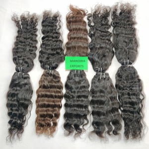 100% cutícula sin procesar alineada 7*7 cierre ondulado onda profunda paquetes naturales templo indio extensiones de cabello humano - Product Image 2