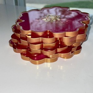 Ensemble de plateau de service et de sous-verres en résine moderne de qualité supérieure, plateau de service élégant pour la nourriture et les boissons pour la décoration de la maison, moules pour plateaux en résine - Product Image 2