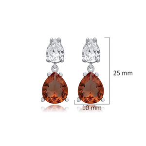 Sultanite CZ Pear Shape Cluster <b>Earrings</b> Wholesale Turkish Handmade 925 Silver Sterling Jewelry - Product Image 2