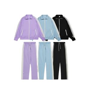 Logo personnalisé étiquette étiquette de haute qualité hommes survêtements décontracté deux pièces ensemble athlétique Jogging fermeture éclair sport survêtement survêtement vêtements de sport - Product Image 1