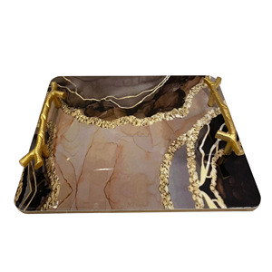 Juego de bandejas de resina hechas a mano, bandejas decorativas de café de alta calidad - Product Image 5