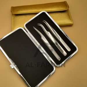 Pince à épiler japonaise en acier inoxydable la plus vendue pour extensions de cils, finition miroir, courbée et droite, pour isolation des cils, magnétique - Product Image 2