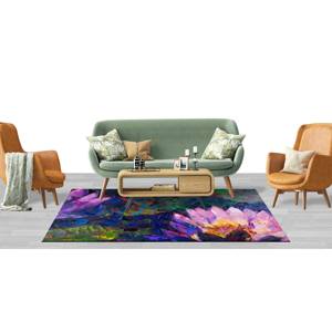 Alfombra Estampada: Alfombra Moderna de Chenilla con Diseño Floral para Entrada de Casa de Campo, con Pelo Suave - Product Image 4