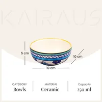 Bol à salade en céramique artisanale indienne traditionnelle, écologique, sans plomb, avec glaçure naturelle, cadeaux d'affaires, modèle Abhita Retail