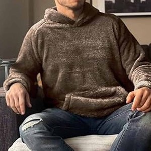 Sudadera con capucha para hombre, de invierno, para fitness, de tela ligera, corte largo, con capucha, sin cordones, subida por Dress Sports - Product Image 5