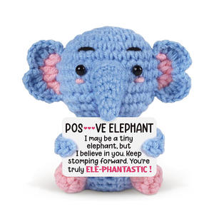 Muñeco de Elefante Azul Tejido a Crochet, Ideal para Decoración del Hogar u Oficina, Personalizable, Venta al Por Mayor, Directo de Fábrica - Product Image 1