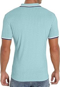 Polo de qualité supérieure côtelé à la mode T-shirt pour hommes vêtements de sport unis ample régulier Slim Fit T-shirt pour hommes Chemises polo respirantes - Product Image 3