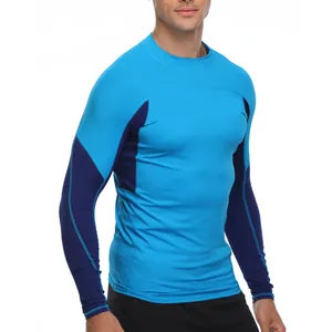 Protección Rashguard Hombres Traje de baño de manga larga Swim Rash Guard Quick Dry Surf Driving T Shirt para nadar