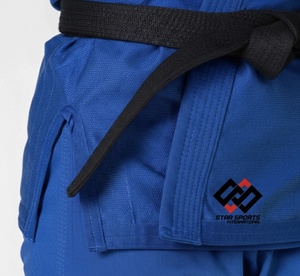Premium High Quality Unisex Blue BJJ Gi Breathable Cotton Durable Triple Stitched Jiu Jitsu Uniform Customizable High Waist - Product Image 3