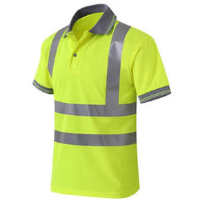 Camiseta reflectante de manga corta de alta visibilidad, bajo MOQ en stock, logotipo personalizado de seguridad para Polo para hombres, transpirable, estampado, patrón sólido - Product Image 2