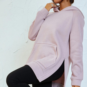 Sweat à capuche islamique modeste à long cordon de serrage pour les femmes derniers sweats à capuche longs de couleur unie à épaules tombantes pour femme - Product Image 4