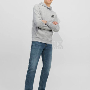 Sudadera con Capucha para Hombre DUBBIX, Gris, Corte Regular, Informal, Transpirable, de Algodón, Diseño Sólido, Bolsillo Frontal con Logotipo, Otoño - Product Image 2