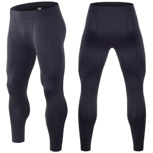 Pantalones de compresión de secado rápido de cintura media para hombre de alta calidad, mallas transpirables para gimnasio, deportes, correr, Fitness, Spandex, mallas de Yoga sólidas - Product Image 1