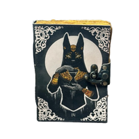 Cuaderno de hechizos Wiccan hecho a mano con estampado de cuero de gato egipcio, Grimoire, Diario de mago, Regalo vintage para él, Cuaderno de brujería