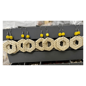 Pendientes de ratán ecológicos recién llegados, pendientes bohemios hechos a mano, pendientes de gota circulares de ratán, joyería de moda para vacaciones - Product Image 2