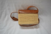 Pochette en raphia faite à la main avec doublure en cuir PU et paille, décorée d'imprimés, sac à main pour la plage, les voyages, les mariages, fermeture à rabat, Moroccansoul