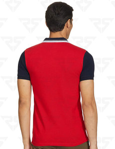 Polo régulier pour hommes Couleur rouge solide Manches contrastées Design RK Sports Manufacturing Company of custom polos RK-PS-001 - Product Image 6