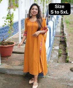 Vestido de fiesta Georgette de seda con Dupatta-Ropa étnica india con trabajo de secuencia - Product Image 1