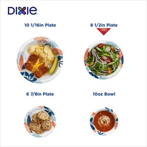 Dixie <b>Disposable</b> Paper <b>Plates</b>, Multicolor, 8.5 In, 50 Count - Product Image 1