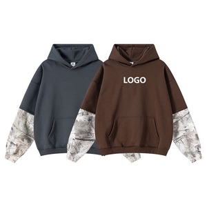 Sudadera con Capucha de Doble Capa Gruesa con Estampado de Camuflaje de Alta Calidad, Sudadera con Capucha Corta con Logotipo Personalizado para Hombre - Product Image 1