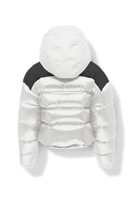 Haute qualité craie OEM femmes grande taille courte à capuche Performance doudoune matelassée bulle vers le bas hiver doudoune pour les femmes - Product Image 5