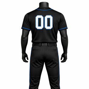 Custom Black <b>Baseball</b> Uniform <b>Set</b> OEM Sublimation Polyester Breathable Team Jersey Pants Wholesale Sportswear - Product Image 2