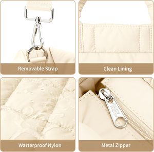 Sac à main pour femme avec broderie <span class=keywords><strong>de</strong></span> logo personnalisé, sac fourre-tout matelassé, léger, compartiments pour ordinateur portable, poignées, sacs à main, sac <span class=keywords><strong>de</strong></span> plage pour voyage - Product Image 3