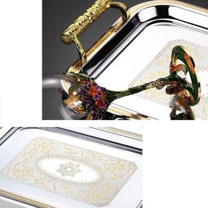 ถาดเสิร์ฟโลหะรูปแบบที่ไม่ซ้ำกันทนทานพร้อมการออกแบบที่ดีที่สุดและพื้นผิวป้องกันรอยขีดข่วนสำหรับการใช้งานระยะยาวในราคาที่ดีที่สุด - Product Image 4