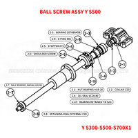 Ball Screw Assy Y S500/S700 Brother S500/S700 Y-axis Ball Screw, Ball Screw untuk Suku Cadang Brother Drill Tap Center