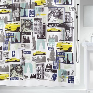 Collezione Big Apple di Spirella, Tenda da Doccia in Tessuto 180 x 200, 100% Poliestere, Multicolore - Product Image 2