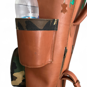 MEGA Bolsa de Golf Bordada-Antiguo Retro Vintage Clásico 2 Bolsillos MEGA Bolsa de Club de Golf 100% Cuero de Vaca Genuino Modelo Vintage - Product Image 5