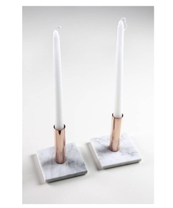 Handmade <b>Marble</b> <b>Candle</b> Stick <b>Holder</b> with Gold Brass Strip Luxury Pillar <b>Candle</b> <b>Holder</b> for Living Room & Elegant Table Decor - Product Image 2