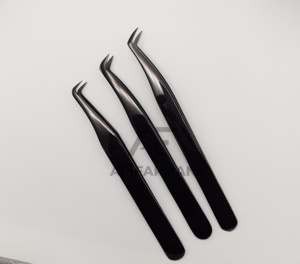 Pince à épiler pour extensions de cils de qualité supérieure, couleur plasma noir, 45, 65, 75, 90 degrés, pointe fine et lisse, pince à épiler pour volume de cils - Product Image 4