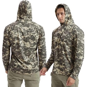 Sudadera con capucha informal de manga larga a prueba de rayos UV para hombre, camiseta transpirable ligera de secado rápido con protección solar Rash Guard - Product Image 4