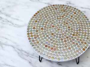 Table d'appoint en mosaïque éblouissante: Art irisé-Table basse bleue-Table d'appoint-Décor de salon-Cadeau - Product Image 3