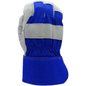 Guantes de seguridad industrial de cuero de vaca de calidad para hombre Guantes de almacén de construcción resistentes de algodón ignífugo - Product Image 4