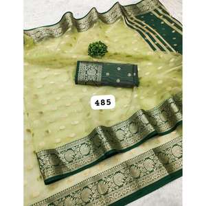 Elegant Office Wear Lightweight Silk Saree with Woven Design and Formal Finished <b>for</b> <b>Sale</b> <b>for</b> Export <b>for</b> Wholesale Supply - Product Image 2