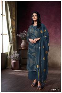 Ropa india y pakistaní de satén de algodón Premium bordada a mano colección Salwar Kameez ropa de fiesta a precios mayoristas - Product Image 4