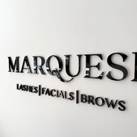 Lettres en acrylique noir mat, logo d'entreprise personnalisé, lettres en miroir 3D, enseigne durable, résistante à la pluie, intérieur/extérieur, devanture de magasin